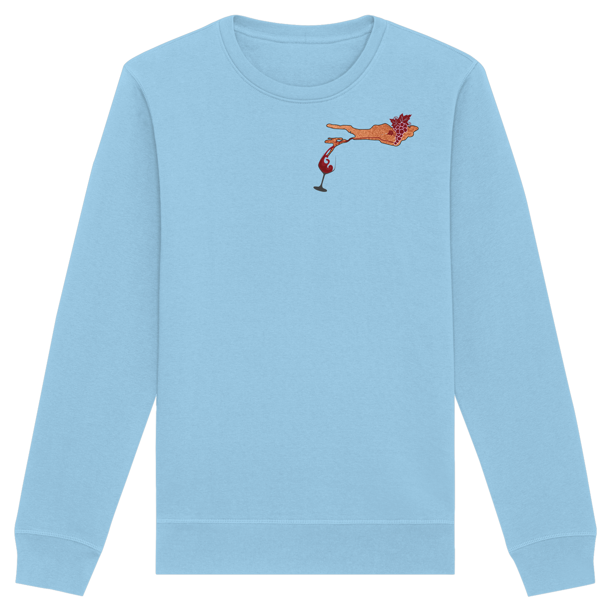 Weintrauben Weinglas Motiv Sweatshirt