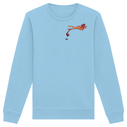 Weintrauben Weinglas Motiv Sweatshirt