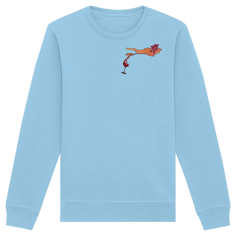 Weintrauben Weinglas Motiv Sweatshirt
