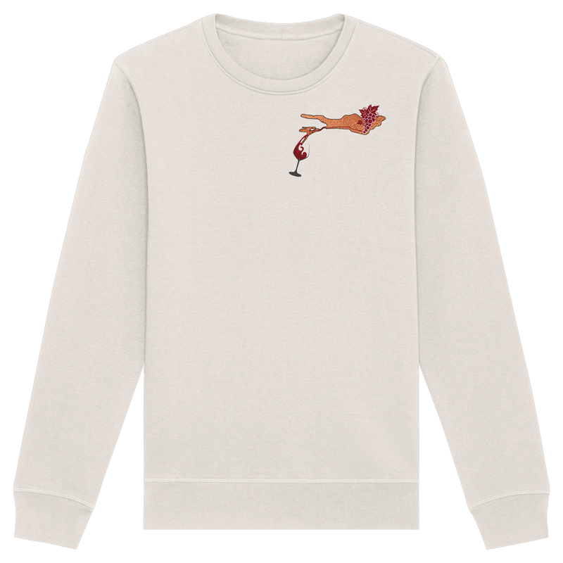 Weintrauben Weinglas Motiv Sweatshirt