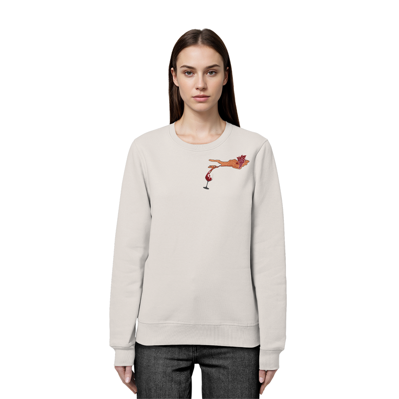 Weintrauben Weinglas Motiv Sweatshirt
