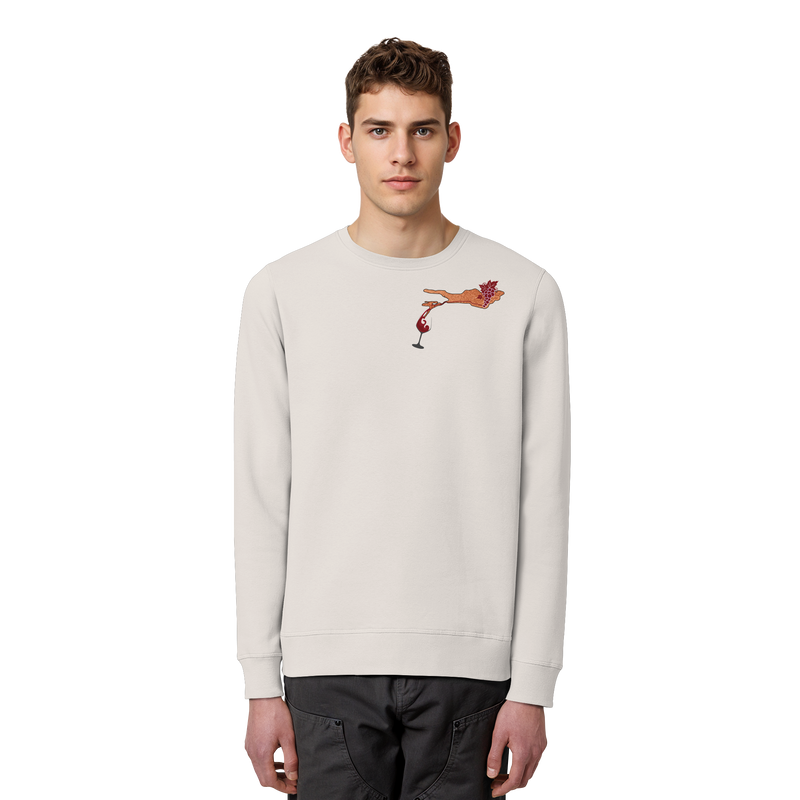 Weintrauben Weinglas Motiv Sweatshirt