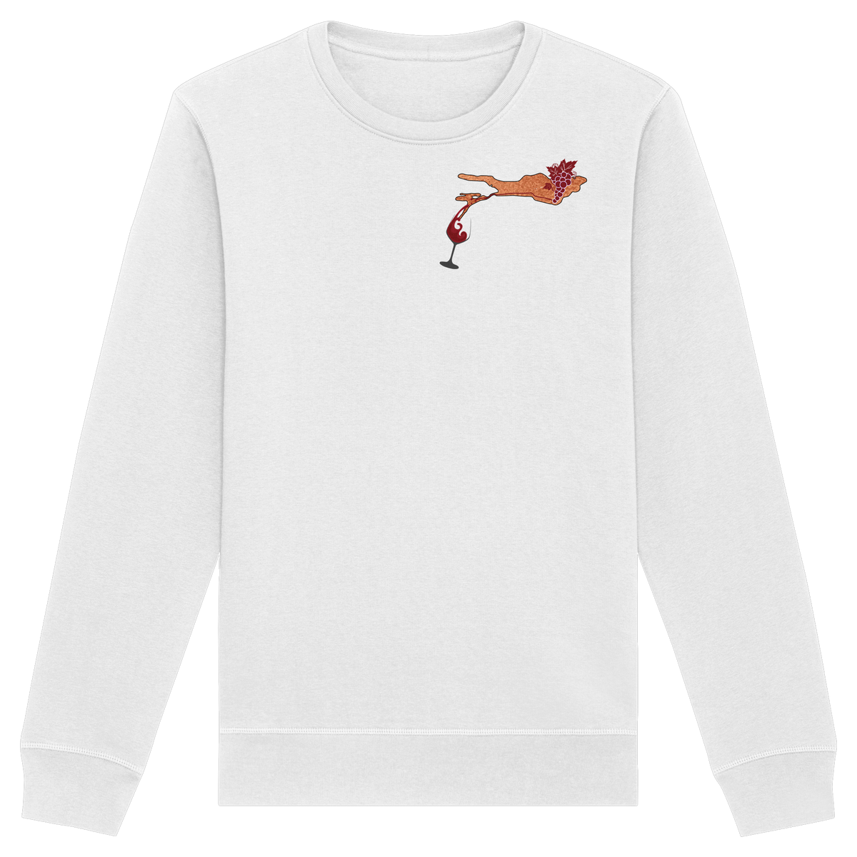 Weintrauben Weinglas Motiv Sweatshirt