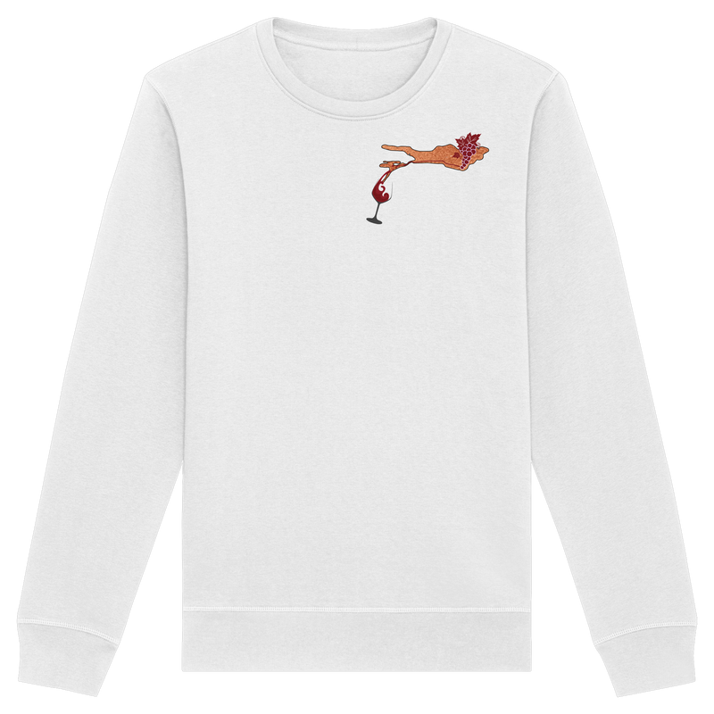 Weintrauben Weinglas Motiv Sweatshirt