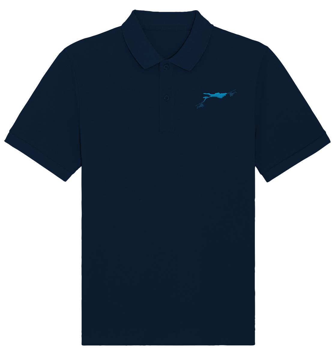 Lake Constance Blue Polo Shirt Unisex with Seam