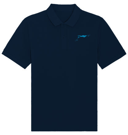 Lake Constance Blue Polo Shirt Unisex with Seam