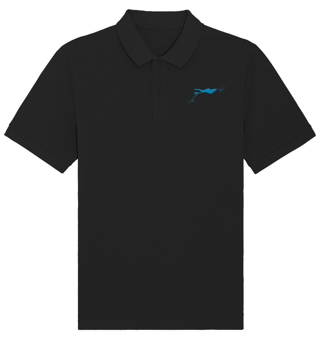 Lake Constance Blue Polo Shirt Unisex with Seam