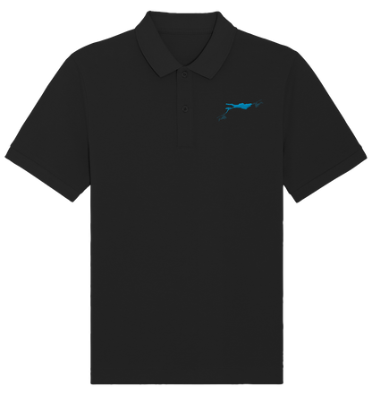 Lake Constance Blue Polo Shirt Unisex with Seam