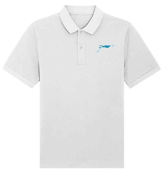 Bodensee blau Poloshirt Unisex mit Naht