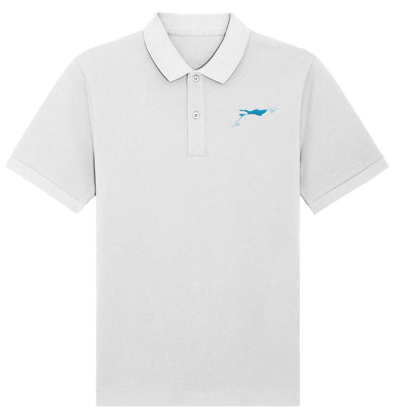 Lake Constance Blue Polo Shirt Unisex with Seam