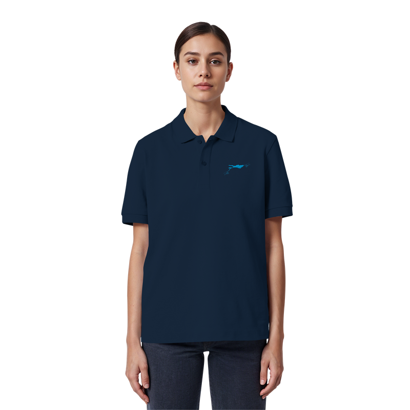 Lake Constance Blue Polo Shirt Unisex with Seam