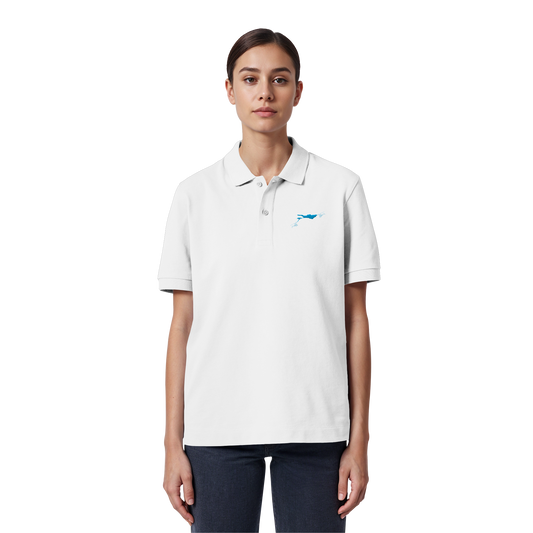 Bodensee blau Poloshirt Unisex mit Naht