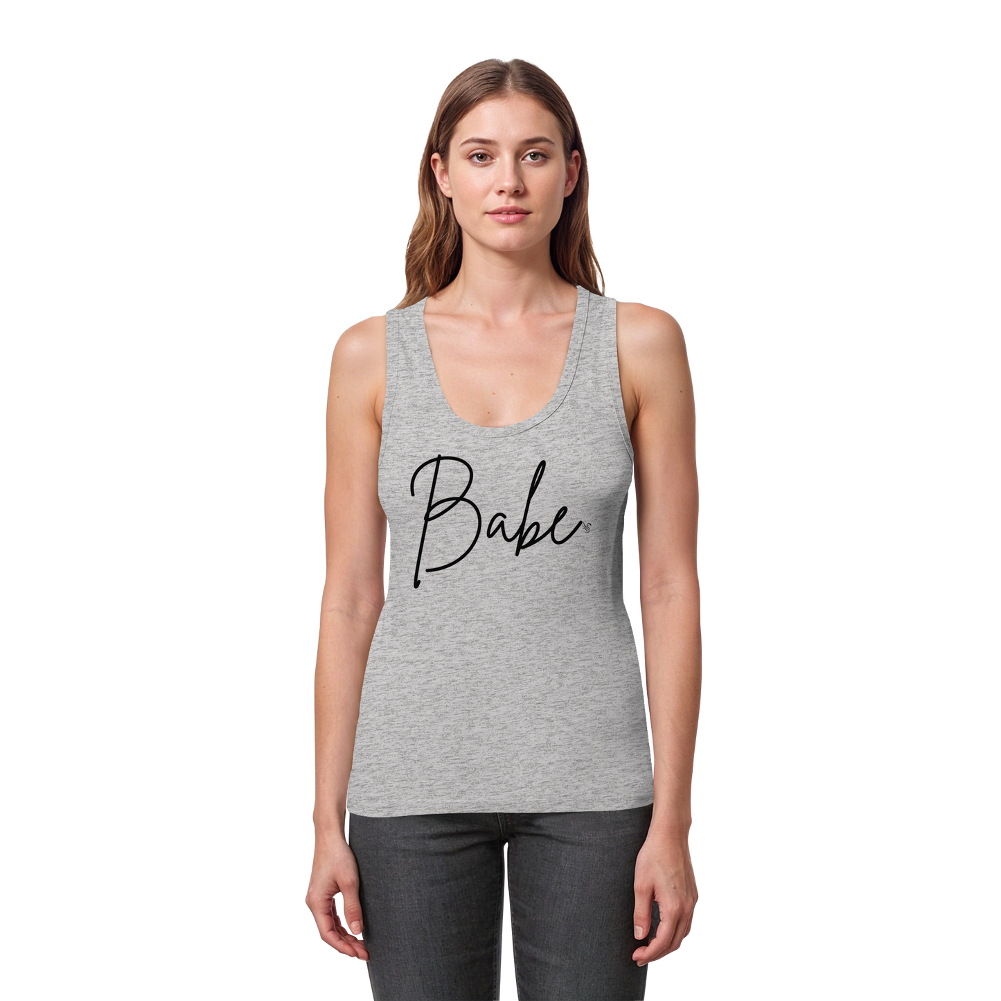 Babe Black Tank Top Women - Women's Organic Fitted Tank Top
