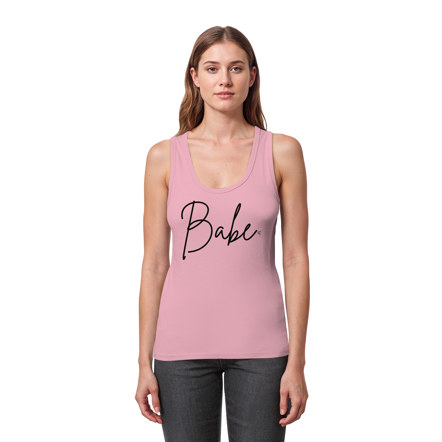 Babe Black Tank Top Women - Women's Organic Fitted Tank Top