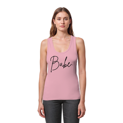 Babe Black Tank Top Women - Women's Organic Fitted Tank Top