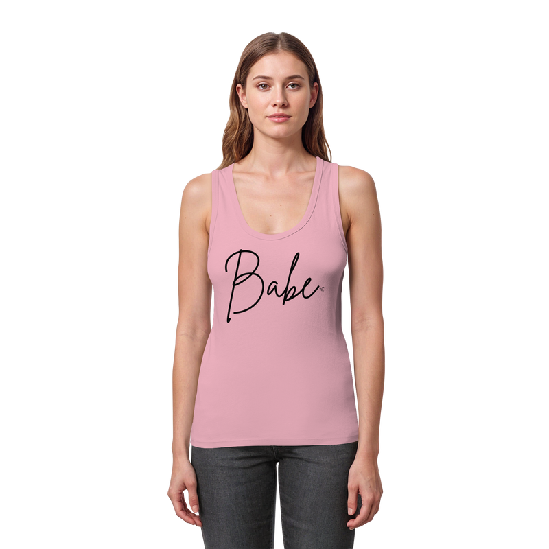 Babe Black Tank Top Women - Women's Organic Fitted Tank Top