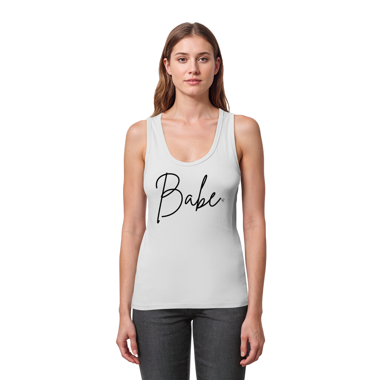 Babe Black Tank Top Women - Women's Organic Fitted Tank Top
