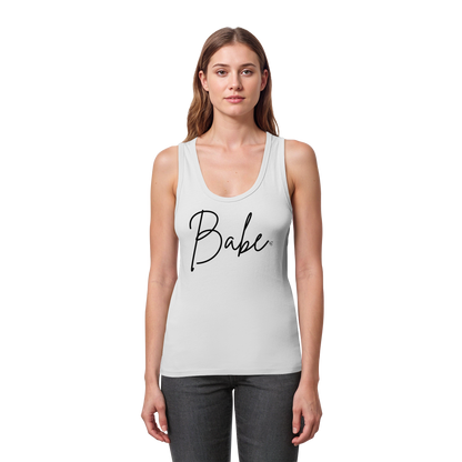 Babe Black Tank Top Women - Women's Organic Fitted Tank Top