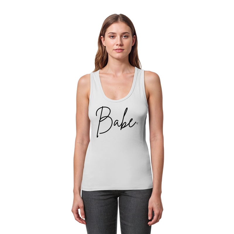 Babe Black Tank Top Women - Women's Organic Fitted Tank Top