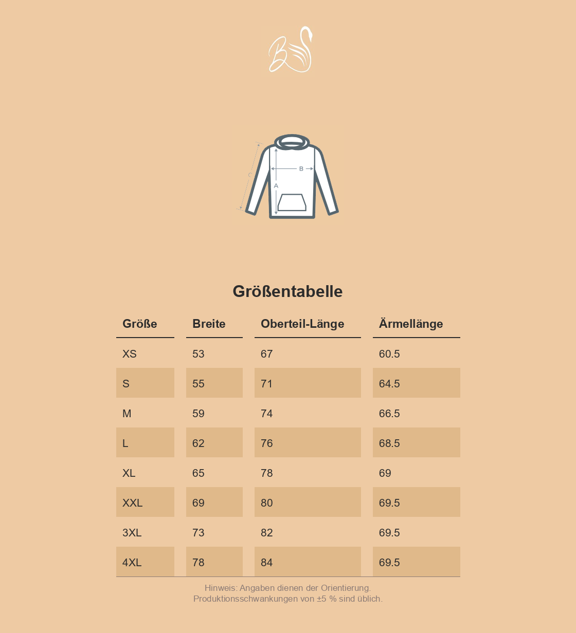 Größentabelle
